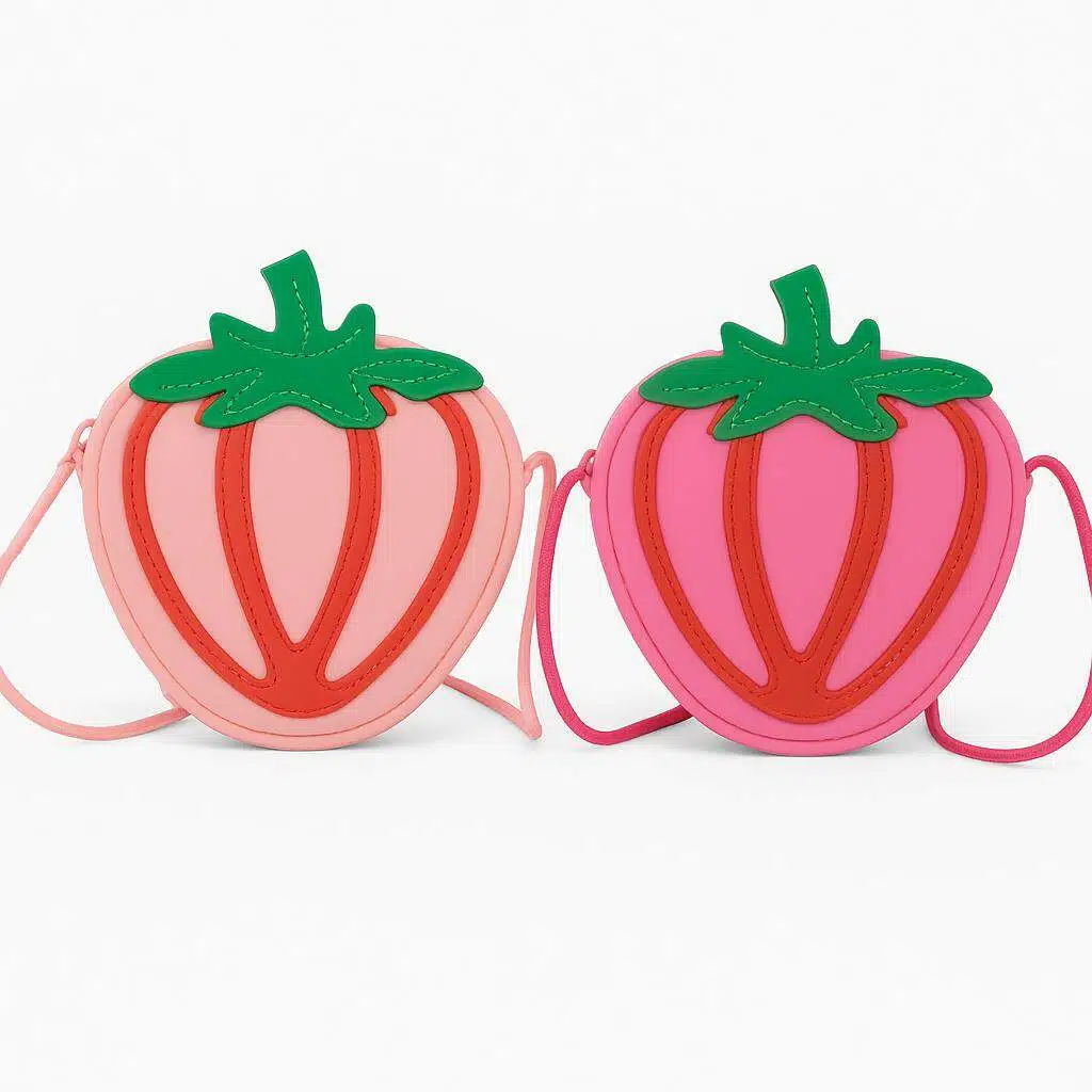 Kids Cartoon Strawberry PU Mini Crossbody Bag – Cute Shoulder Purse for Boys & Girls