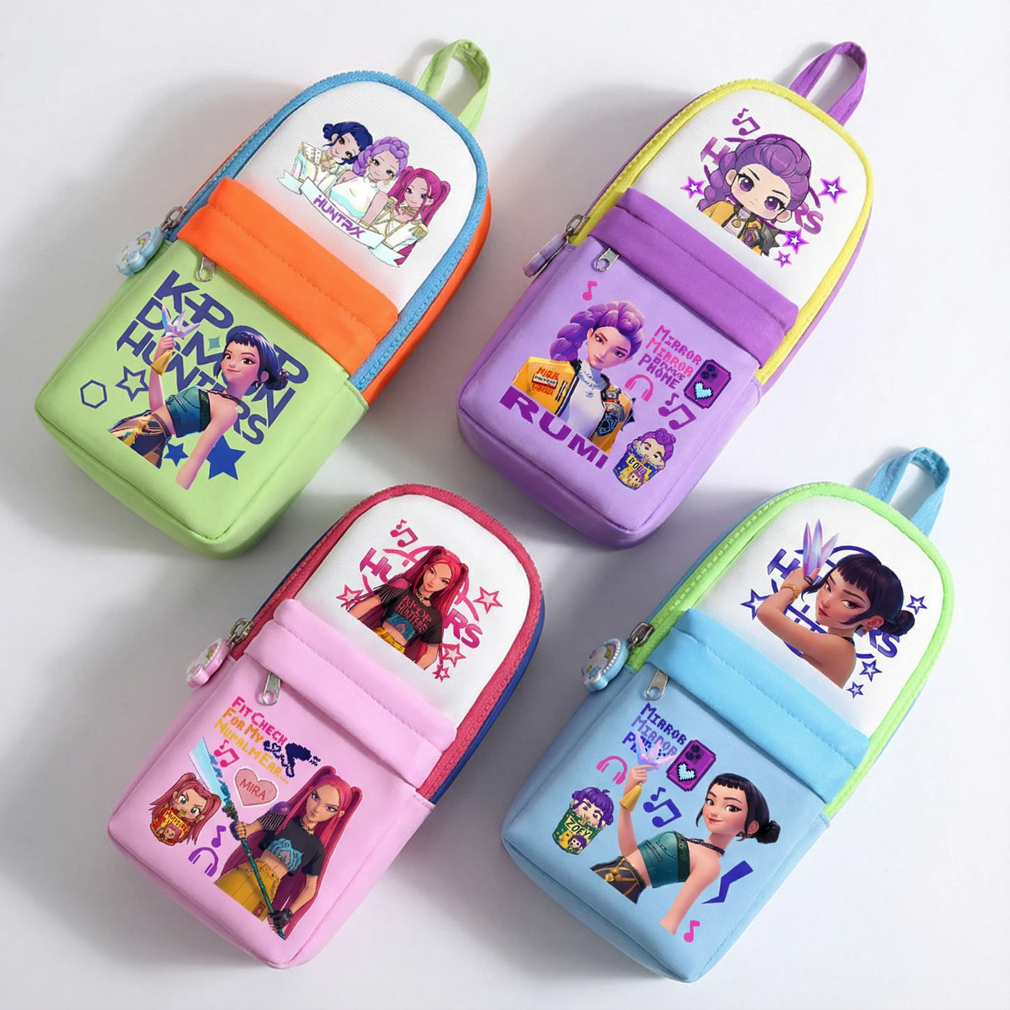 K-Pop Demon Hunters Pencil Case Large Capacity Student Pen Bag Trendy Stationery Organizer Office Supplies