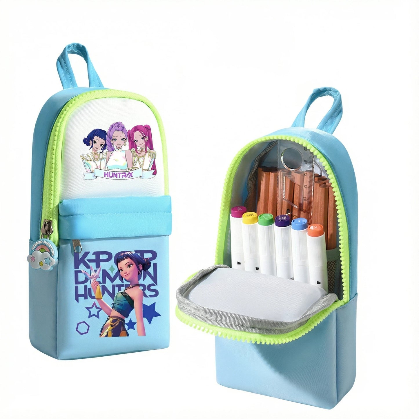 K-Pop Demon Hunters Pencil Case Large Capacity Student Pen Bag Trendy Stationery Organizer Office Supplies