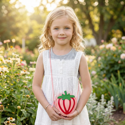 Kids Cartoon Strawberry PU Mini Crossbody Bag – Cute Shoulder Purse for Boys & Girls