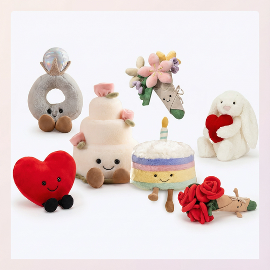 Valentine’s Day Assorted Plush Dolls – Bunny, Heart, Ring, Cake & Bouquet Styles