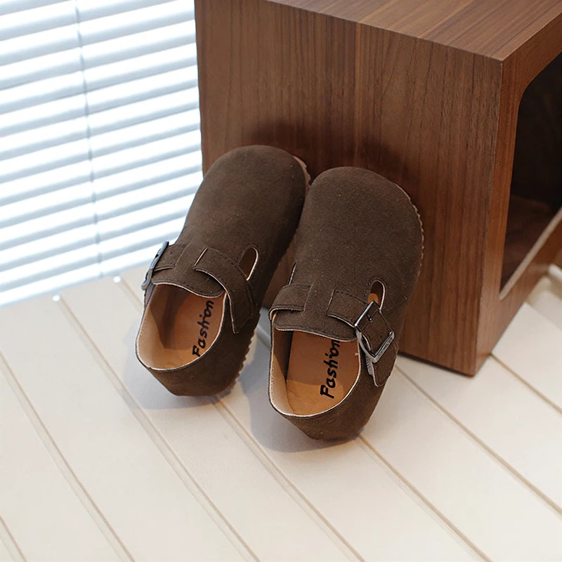 Kids’ Suede Comfort Buckle Strap Sandals – Spring & Summer Everyday Shoes
