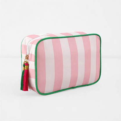 Striped Cosmetic Bag – Simple & Fresh Travel Makeup and Toiletry Pouch