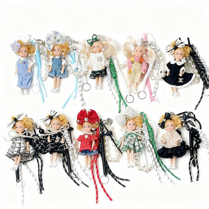 Chic Fashion Doll Keychain Cute Knitted Cartoon Doll Bag Charm Pendant Accessory