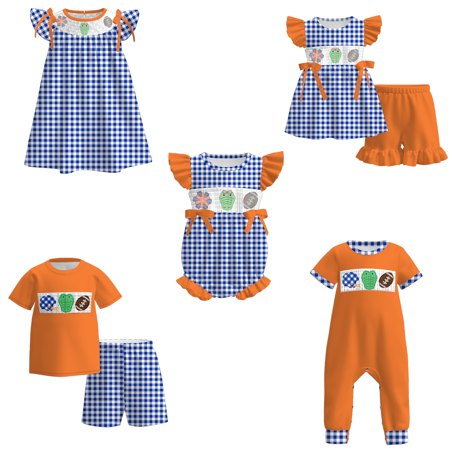 Florida Football Embroidered Matching Sibling Outfits