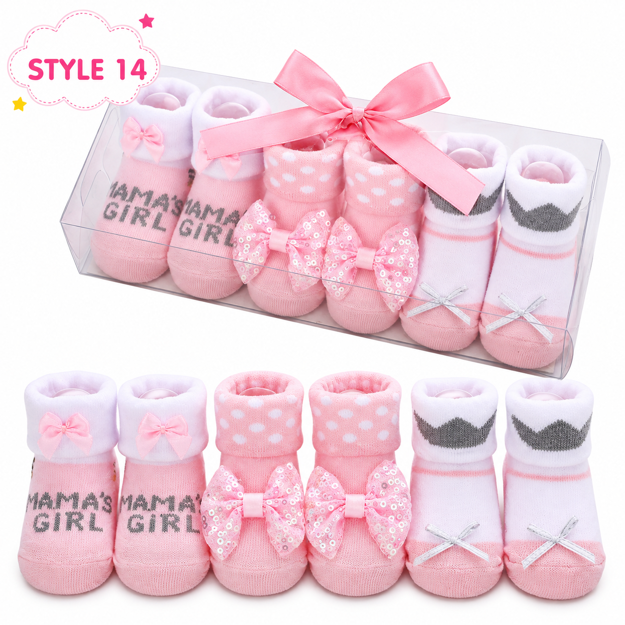 3-Pair Baby Socks Gift Set – Cute Bootie Socks for Boys & Girls
