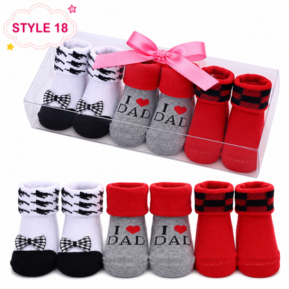 3-Pair Baby Socks Gift Set – Cute Bootie Socks for Boys & Girls
