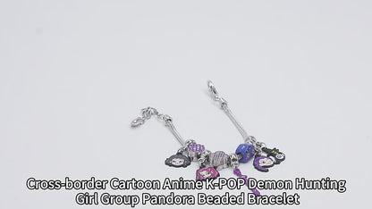 K-Pop Demon Hunters Bracelet Set Mixed Metal Braided Cord & Colorful Seed Bead Bracelets