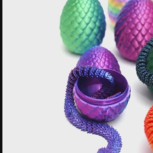 3D Printed Dragon Egg Fidget Toy with Articulated Dragon – Colorful Sensory Stress Relief Toy & Collectible Gift