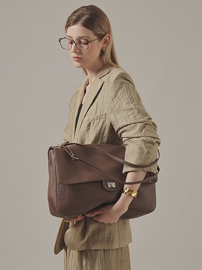 Slouchy Flap Shoulder Bag in Leather or Suede
