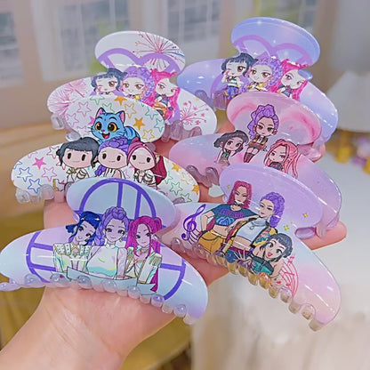 New K-Pop Demon Hunters Plastic Barrettes Hair Claw Clip Trendy Fan Merch Accessory