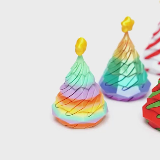 3D Printed Impossible Christmas Tree Fidget Toy – Stress Relief Holiday Desk Decor