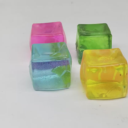 Glow-in-the-Dark Clownfish Ice Cube Squishy Slow Rising Stress Toy