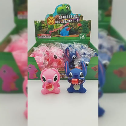 Cute Cartoon Monster Tongue Extension Squishy Stress Relief Toy Keychain