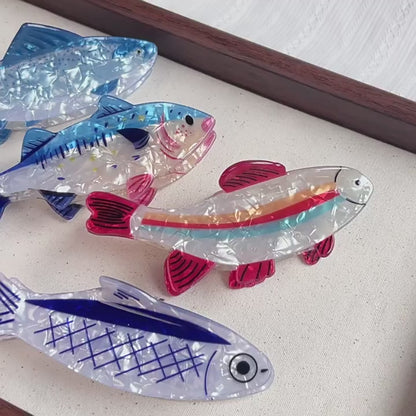 Fish Hair Clip Claw Ocean-Inspired Hair Barrette Statement Hair Accessory for Women & Girls