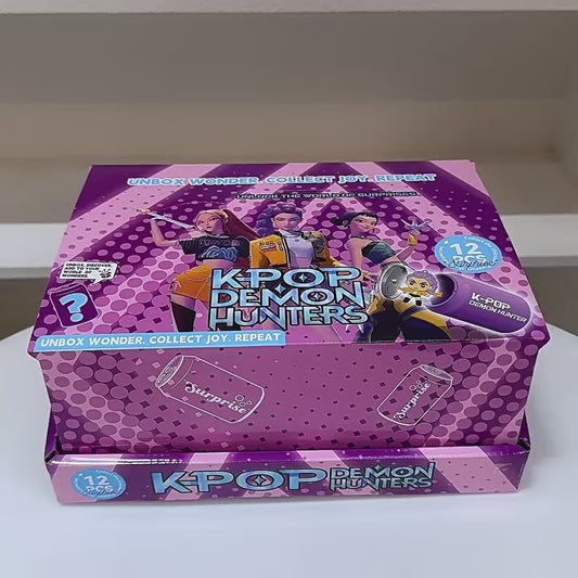 K-POP Demon Hunter Girl Group Soda Can Blind Box Key Chain Cartoon Anime Collectible Figure