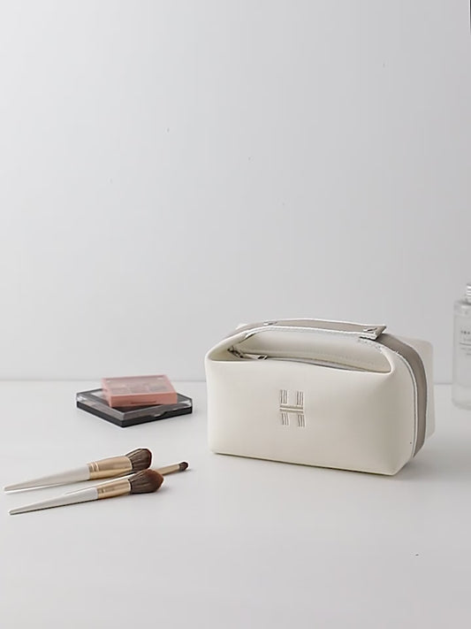 Minimalist Travel Toiletry Bag Large Capacity Canvas Cosmetic Pouch with Handle