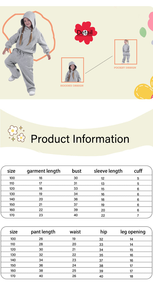 Unisex Kids 2026 Spring Outdoor Muti-Colors Sweatshirt Set