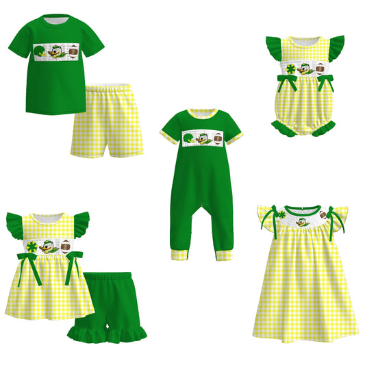 The Oregon ducks Football Embroidered Matching Sibling Outfits